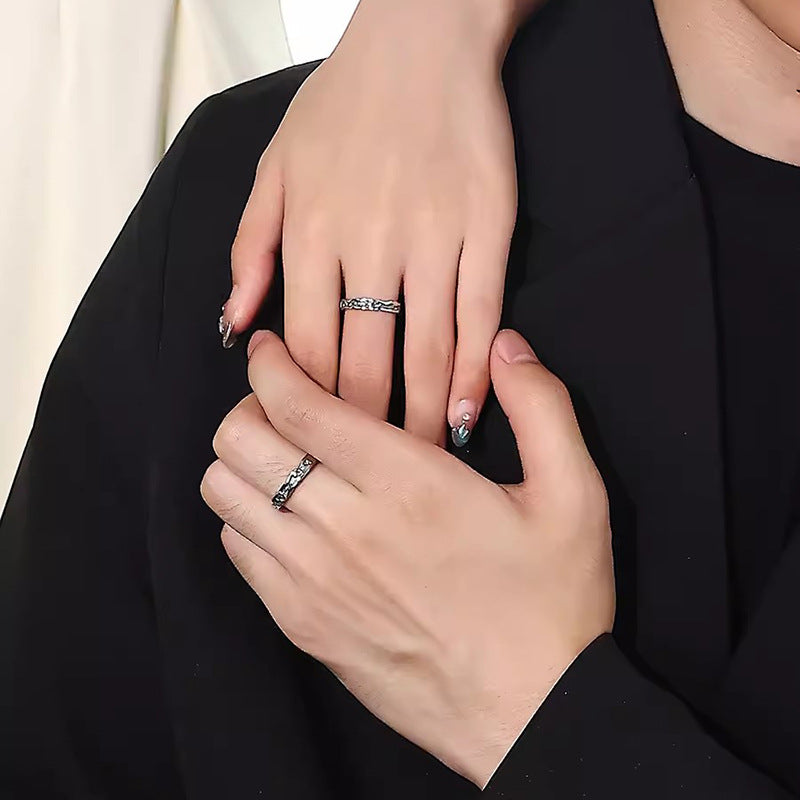 Women's & Men's Moon Couple One Pair Special Interest Light Luxury Rings