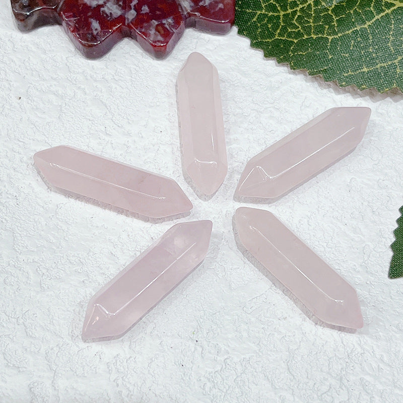 Stone Crystal Bullet Double Pointed Hexagon Prism Pendants