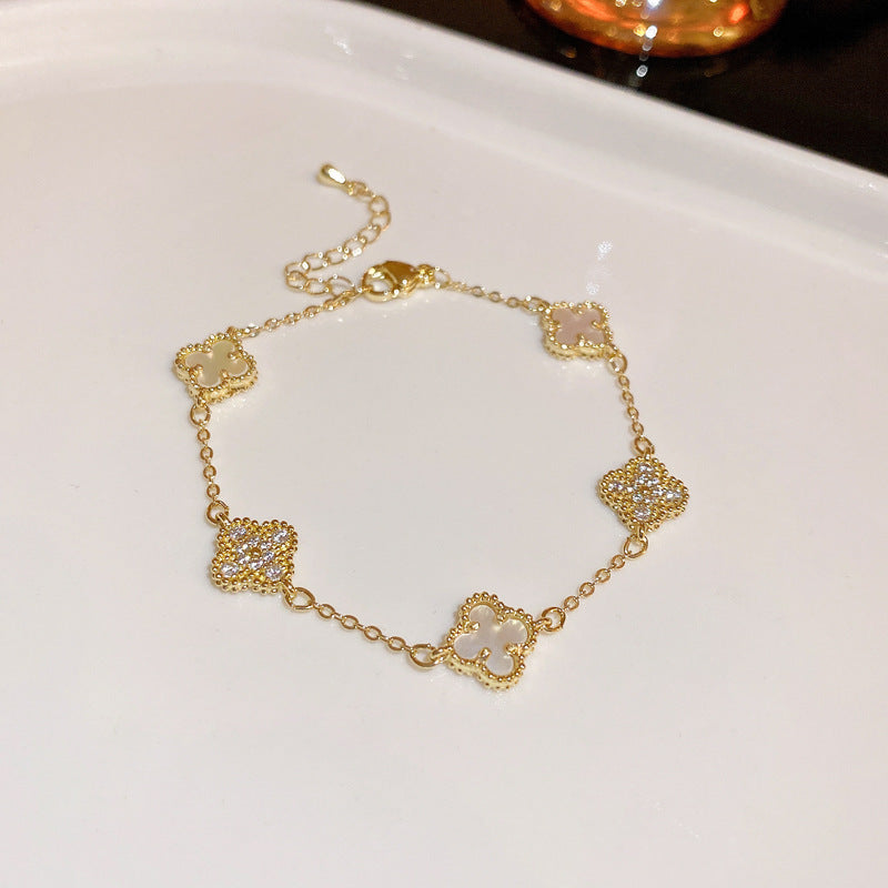 Women's High Version Lucky Four-leaf Grass Light Luxury Bracelets