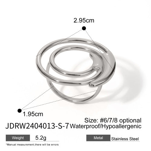 Stainless Steel Exaggerated Open Advanced Sense Rings