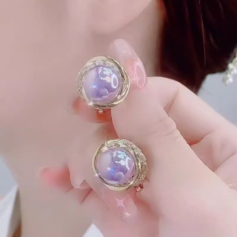 Women's Eyes Pearl Retro Fashion Sier Needle Earrings