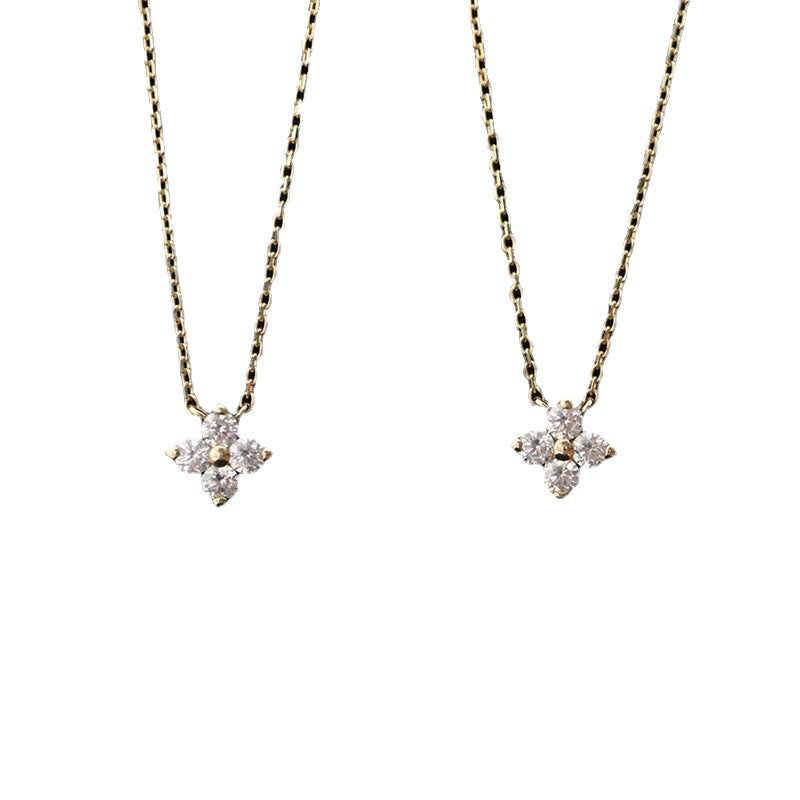 Plated Clover Small Female Clavicle Chain Necklaces