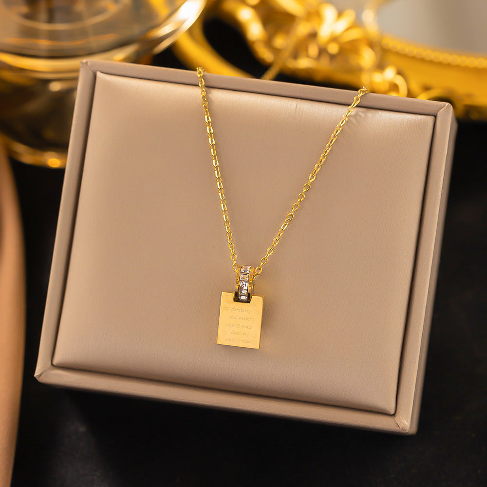 Women's Butterfly Bead Love Plane Rose Letter Square Necklaces