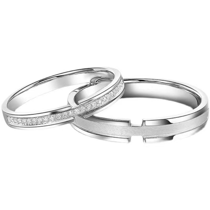 Women's & Men's With White Dews Sterling Sier One Rings