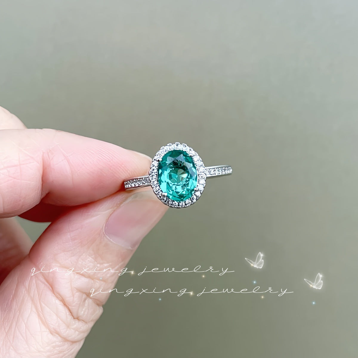 Women's Red Corundum Luxury High-grade Diamond Navy Rings