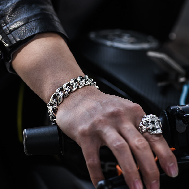 Men's Retro Hip Hop Motorcycle Thick Fashion Bracelets