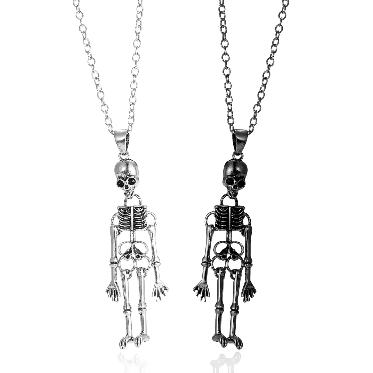 Vintage Skull Ghost Hand In Couple Necklaces