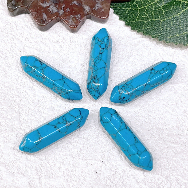 Stone Crystal Bullet Double Pointed Hexagon Prism Pendants
