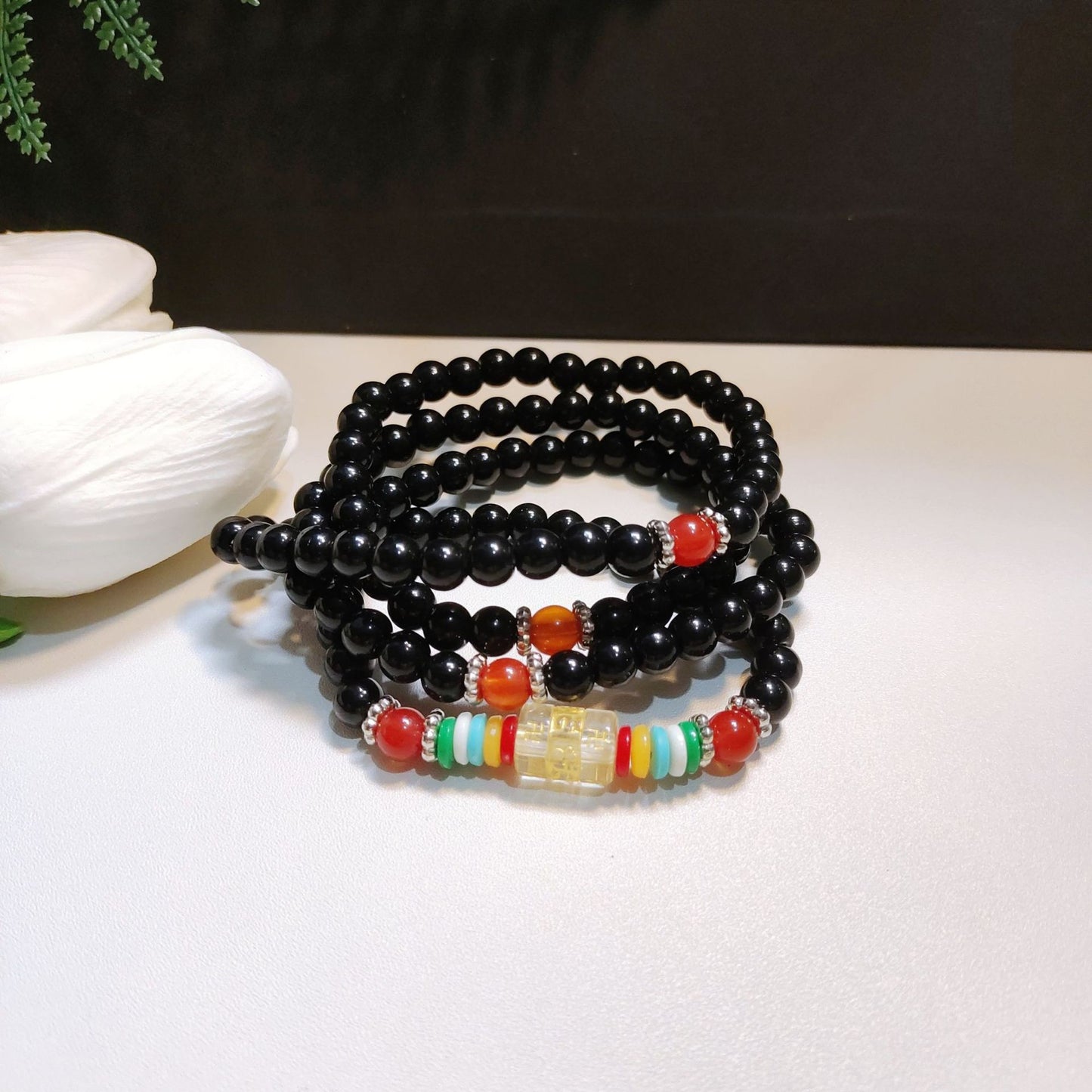 Beads Safe Imitation Garnet Agate White Bracelets