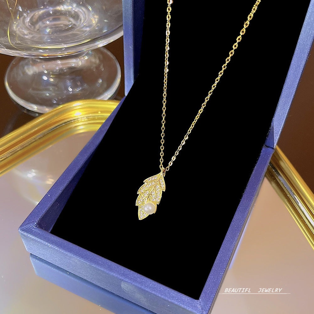 Women's Bow Zircon Clavicle Chain Titanium Steel Necklaces