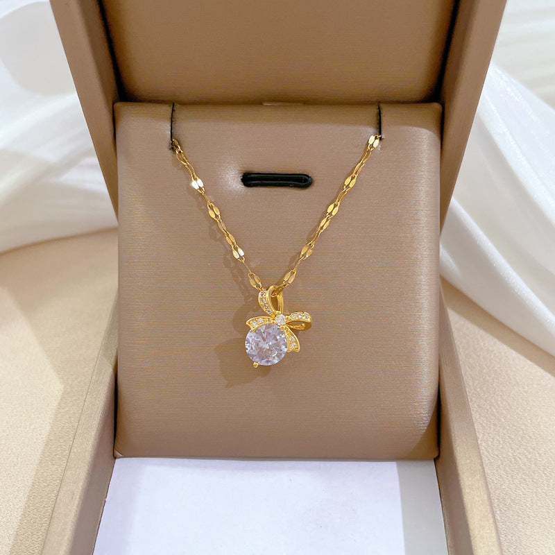Steel Suite Light Luxury Bow Graceful Earrings