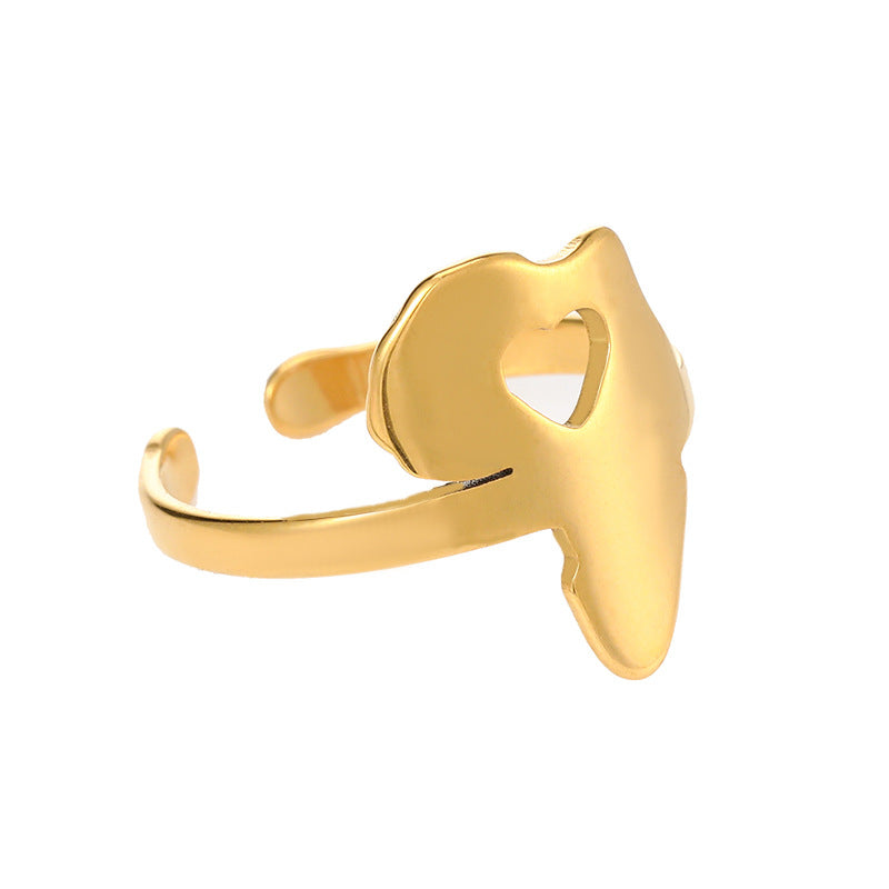 Women's Fashion Titanium Steel Glossy Gold Color Rings
