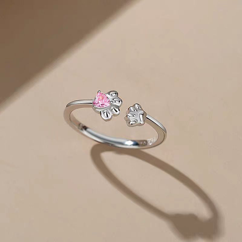 Women's & Men's Cat Couple For Cat's Paw Design Valentine's Rings