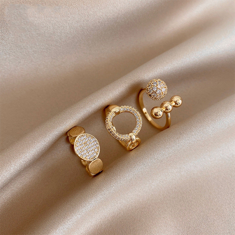 Minority Design Double Layer Zircon Opening Rings