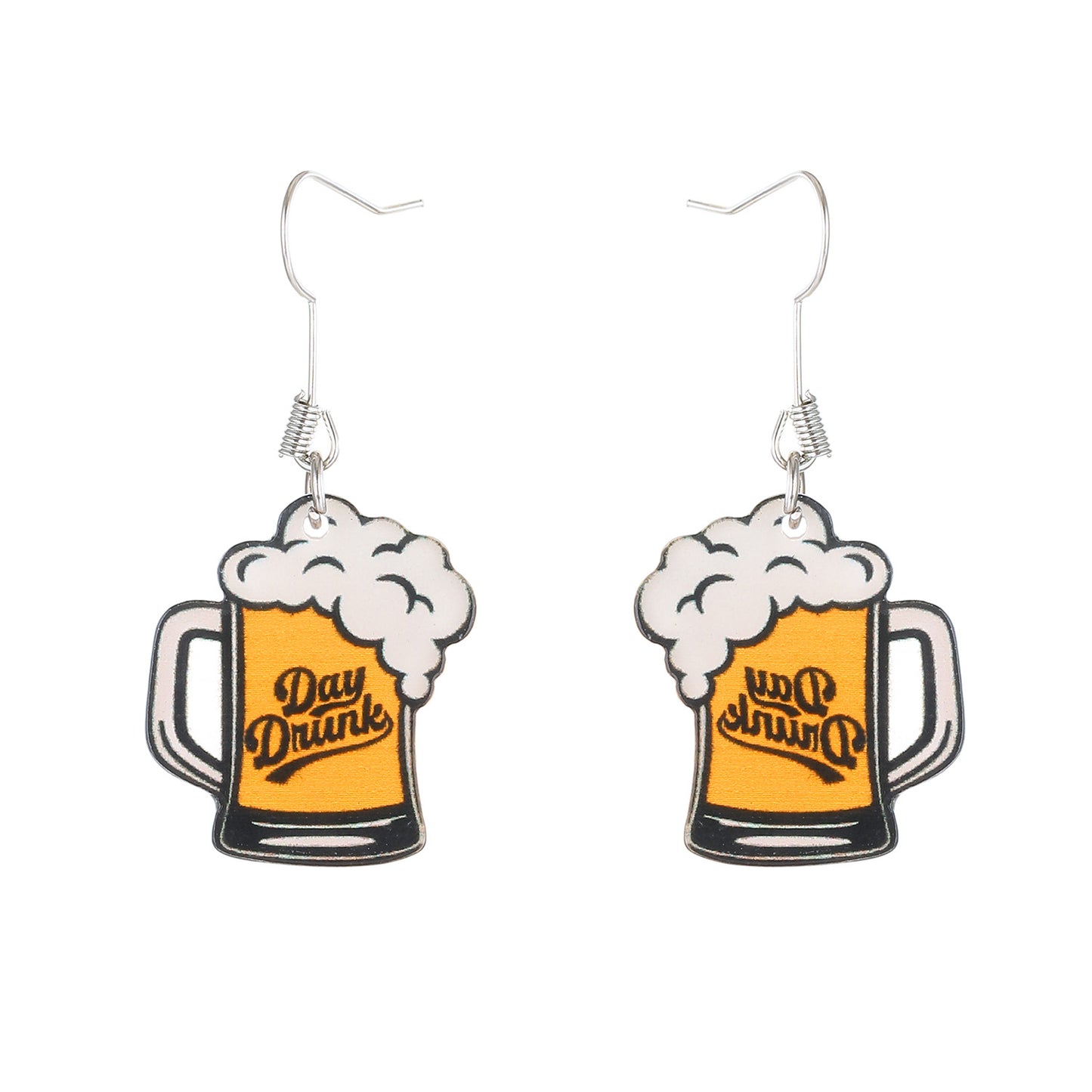 Simulation Beer Female Creative Design Acrylic Earrings