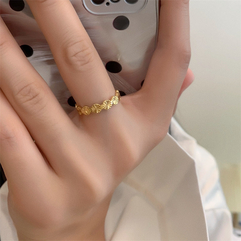 Slice Cut Flower Fashion Personality Female Rings