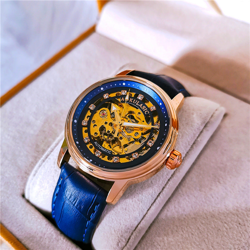 Women's Hollow Jeweled Automatic Watch Fashion Simple Mechanical Watches