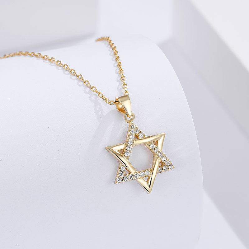 Women's Hexagram Simple Sterling Sier Ornament Design Necklaces