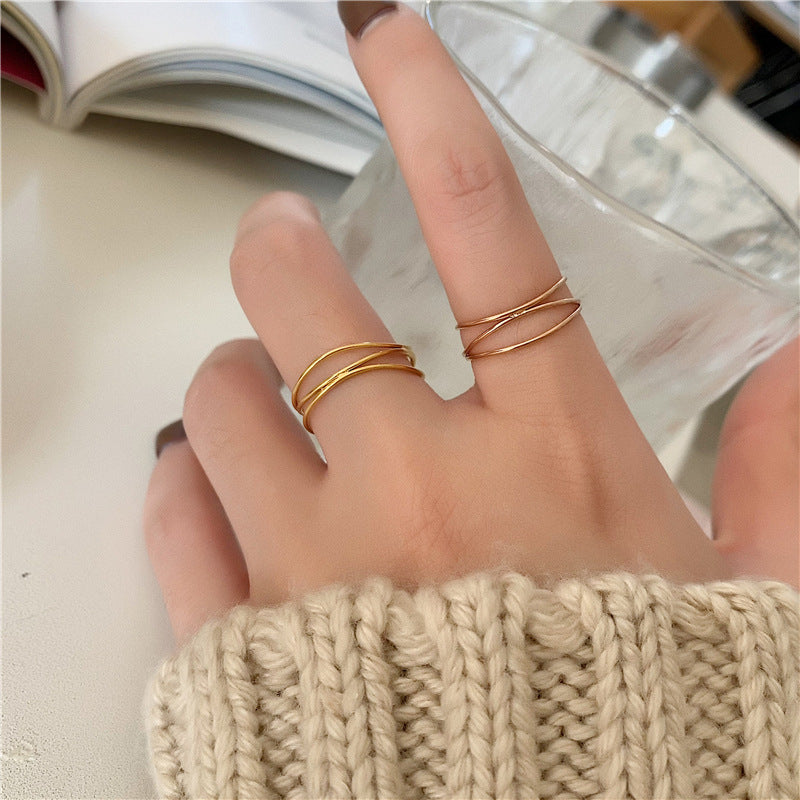 Women's French Interwoven Design Artistic Fashion Unique Rings