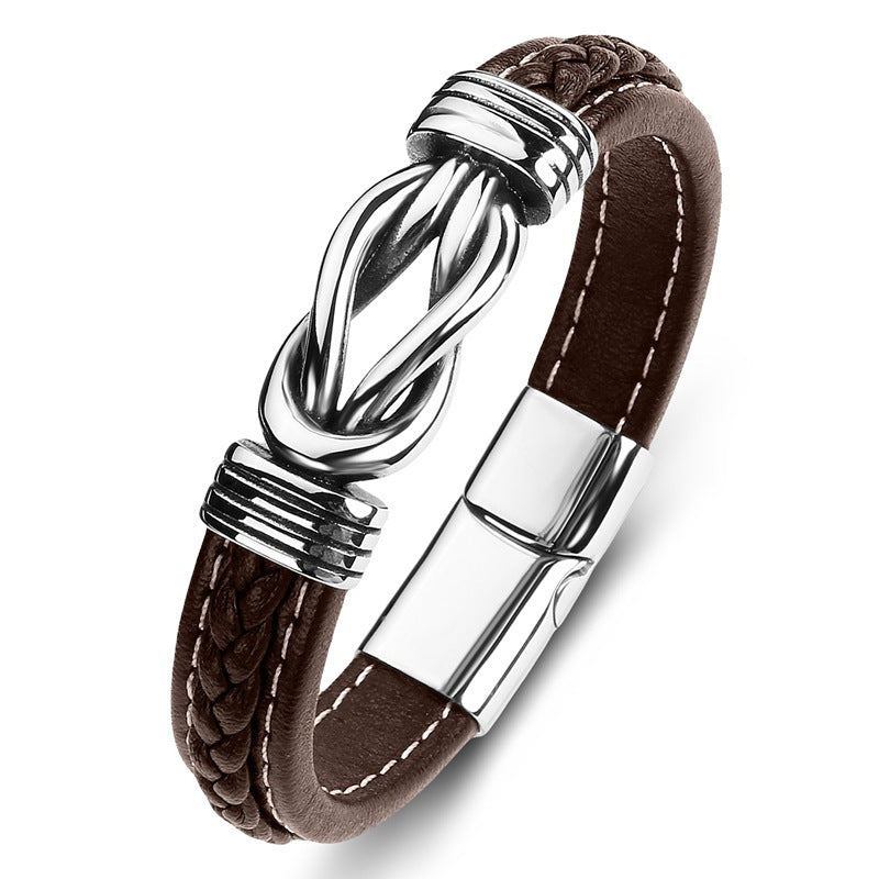 Men's Alloy Accessories Authentic Leather Weave Low Bracelets