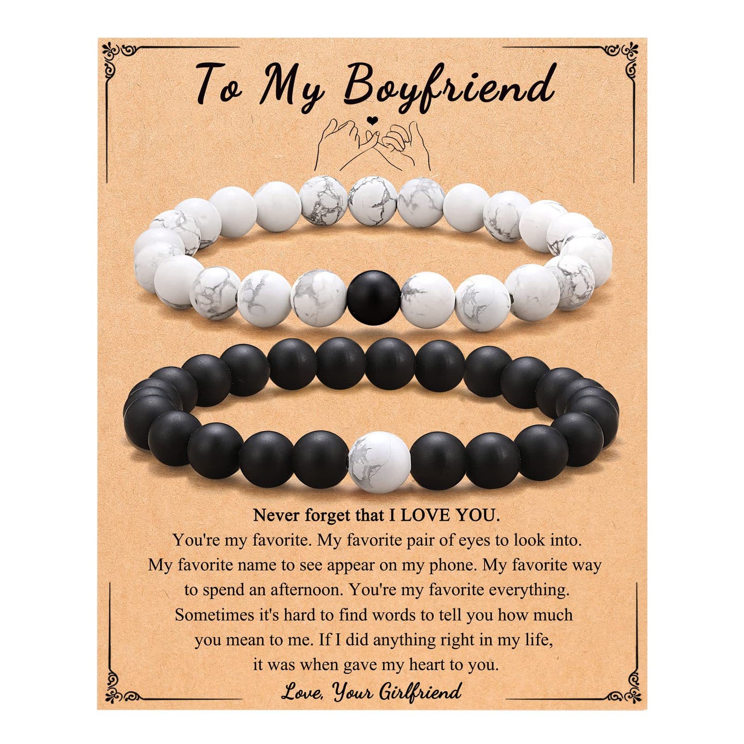 Couple Suit Black White Beaded Festival Bracelets