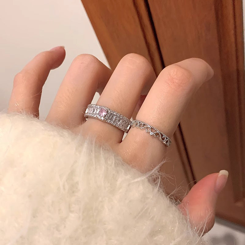 Sterling Sier Pink Zircon Female Open Niche Advanced Light Rings