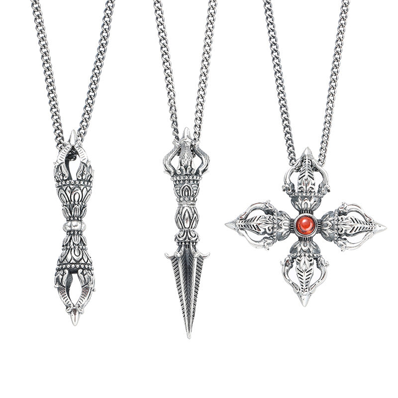 Women's & Men's Chiba Retro Vajra Thai Sier Lovers Pendants