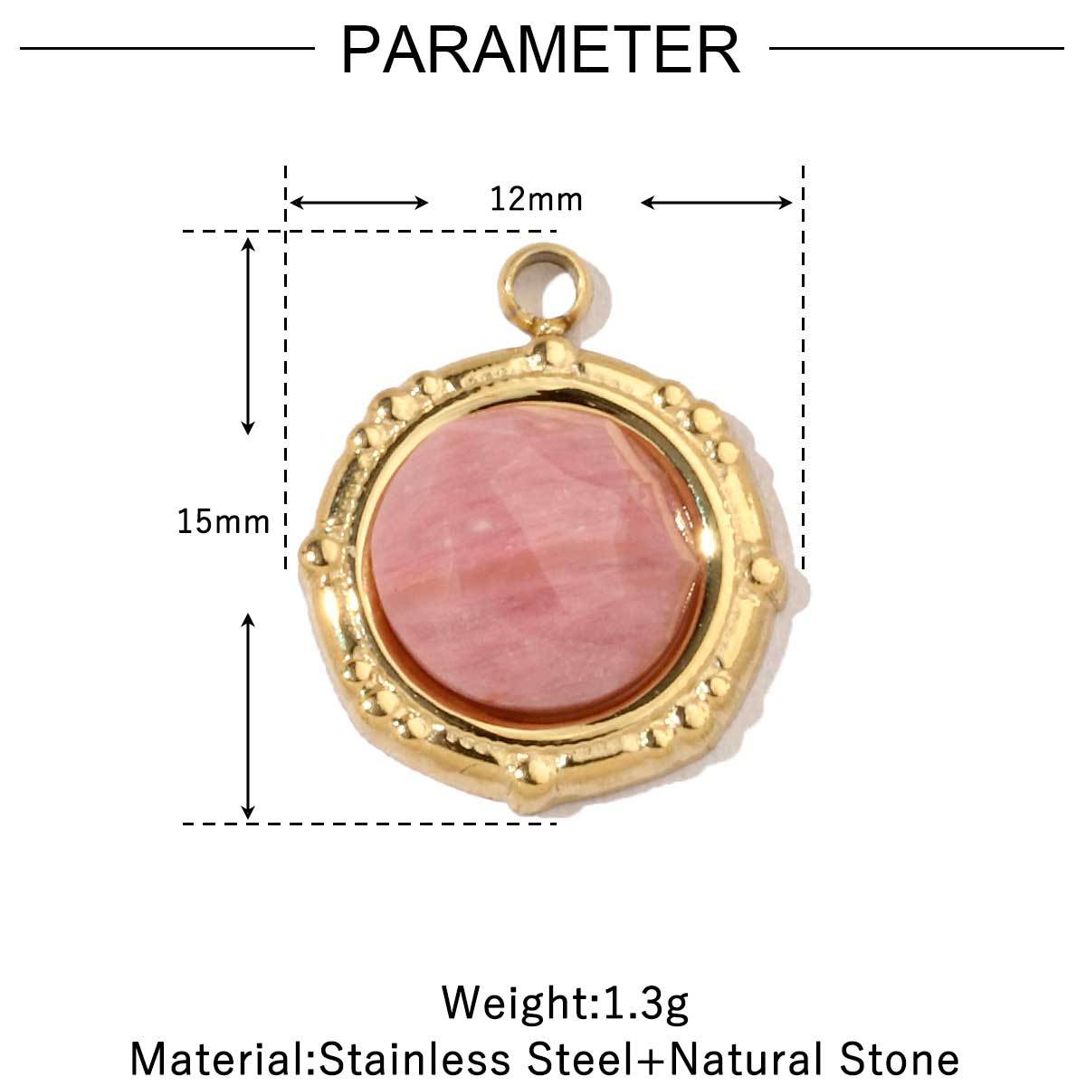 Women's Sun Natural Stone Titanium Steel Gold White Shell Pendants