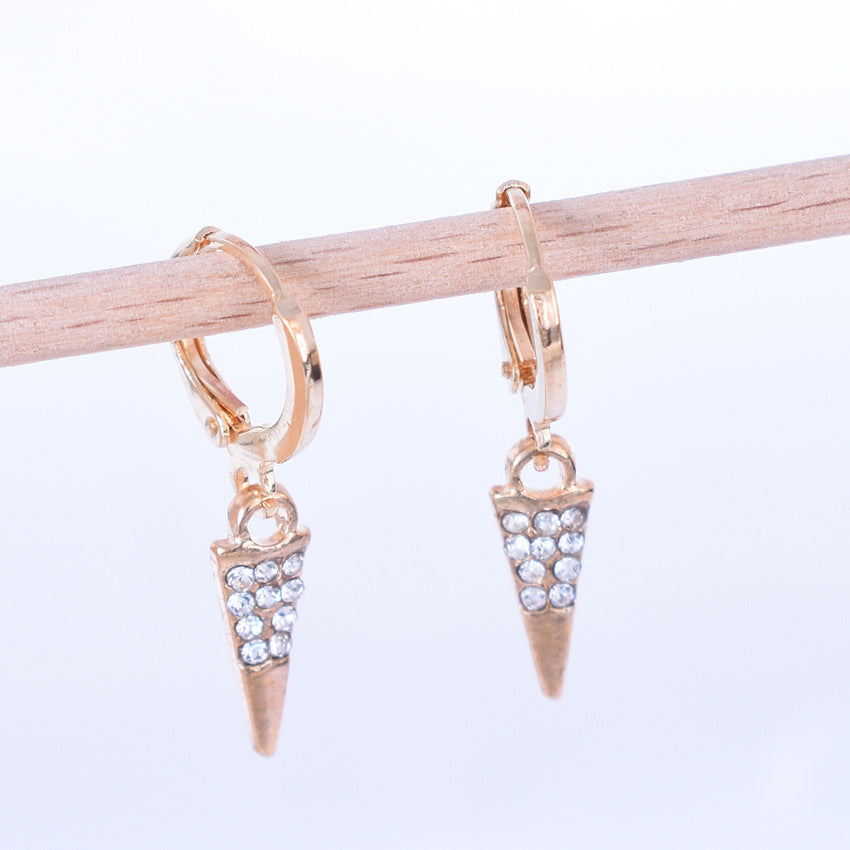 Women's Pearl Zircon Temperament Geometric Pieces Suit Earrings