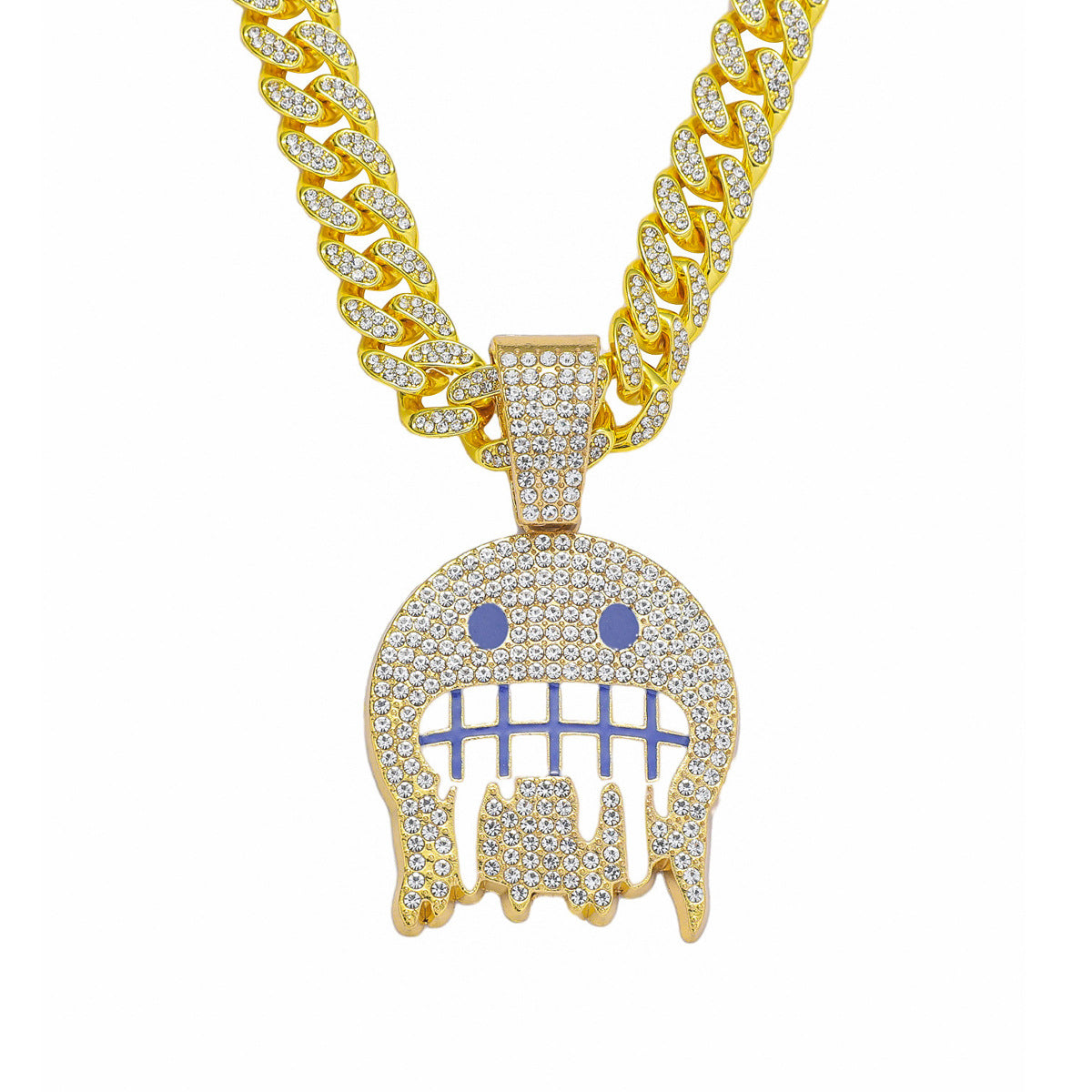 Men's Ice Face Expression Cuban Link Chain Pendants