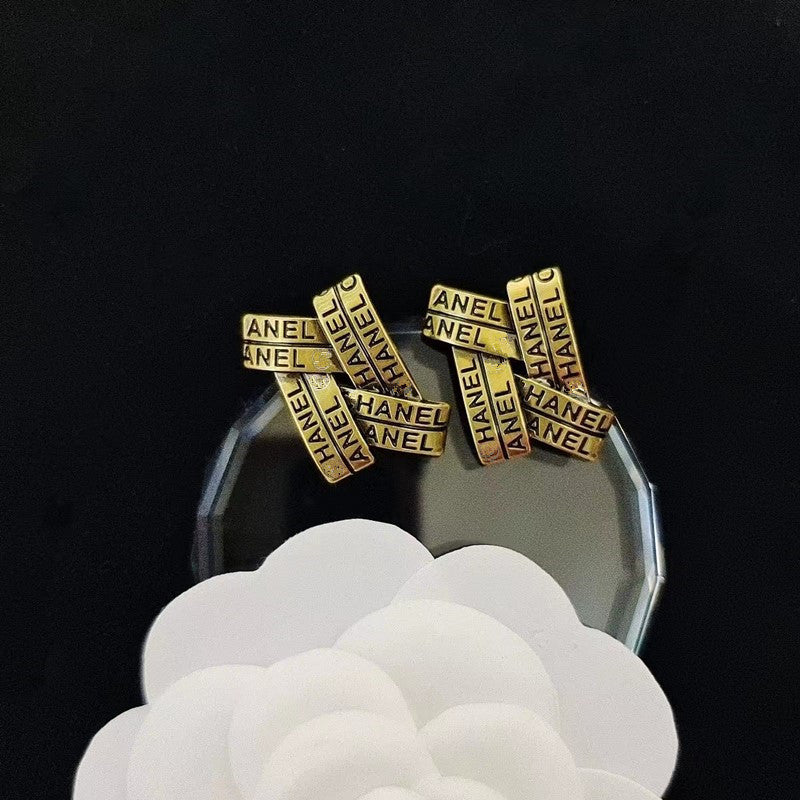 Women's & Men's Quality Collection Trending Rhinestone Letters Sier Earrings
