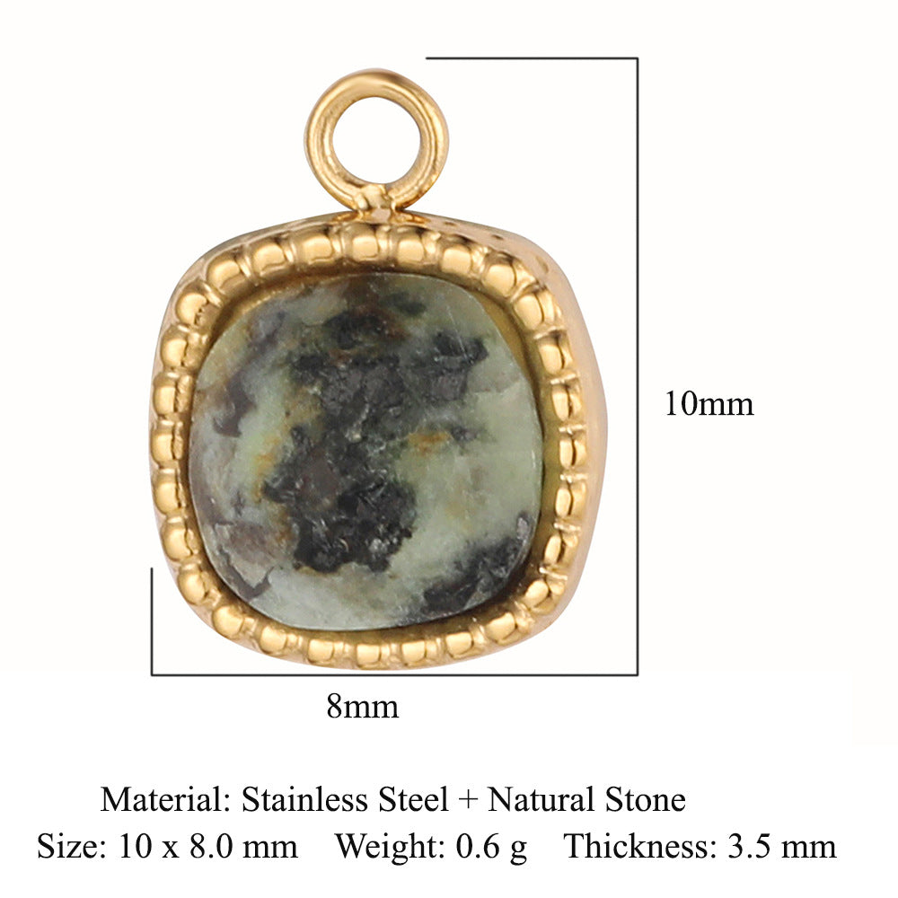 Bohemian Natural Stone Titanium Steel Jewelry Pendants