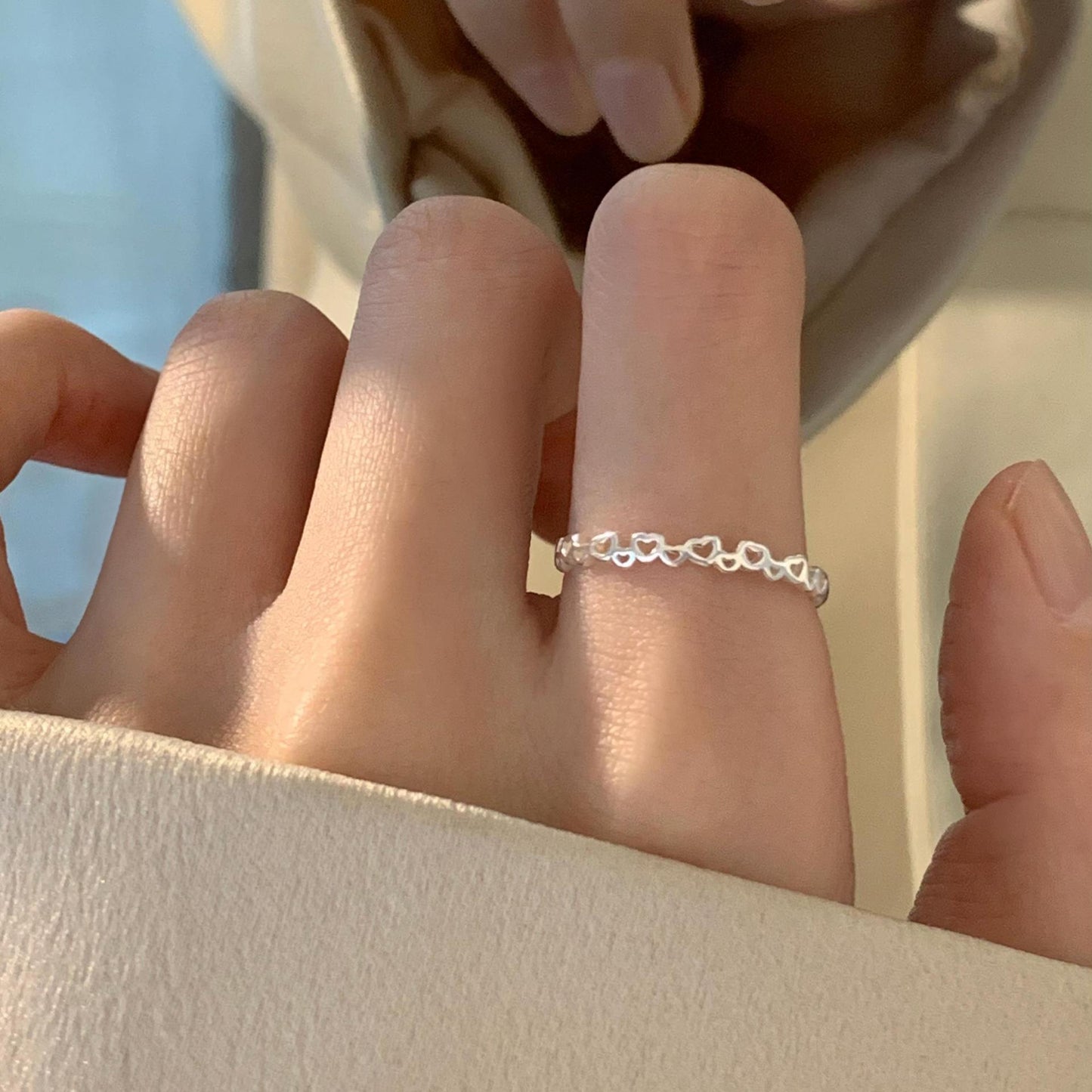 Women's Love Heart-shaped Simple Cold Style Temperament Rings
