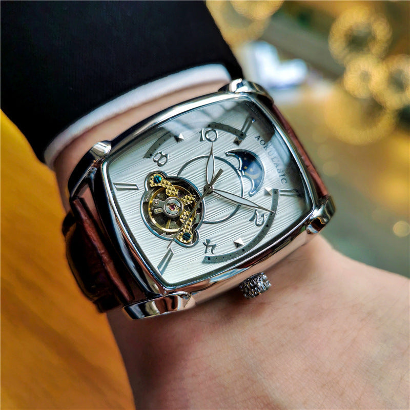 Men's Watch Square Large Dial Hollow Automatic Mechanical Watches