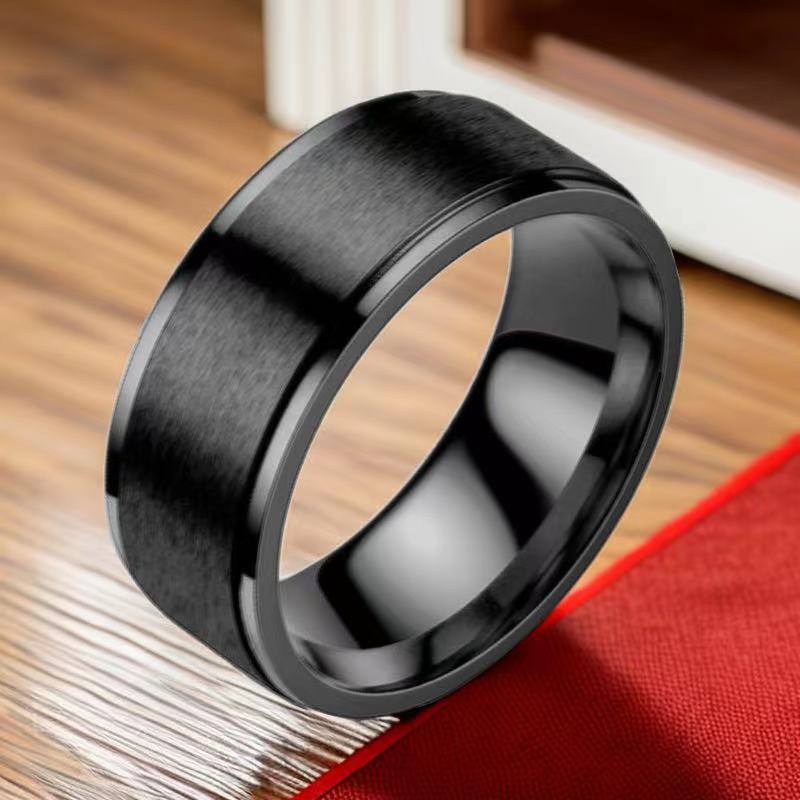 Stainless Steel Niche Bag Wide Matte Rings