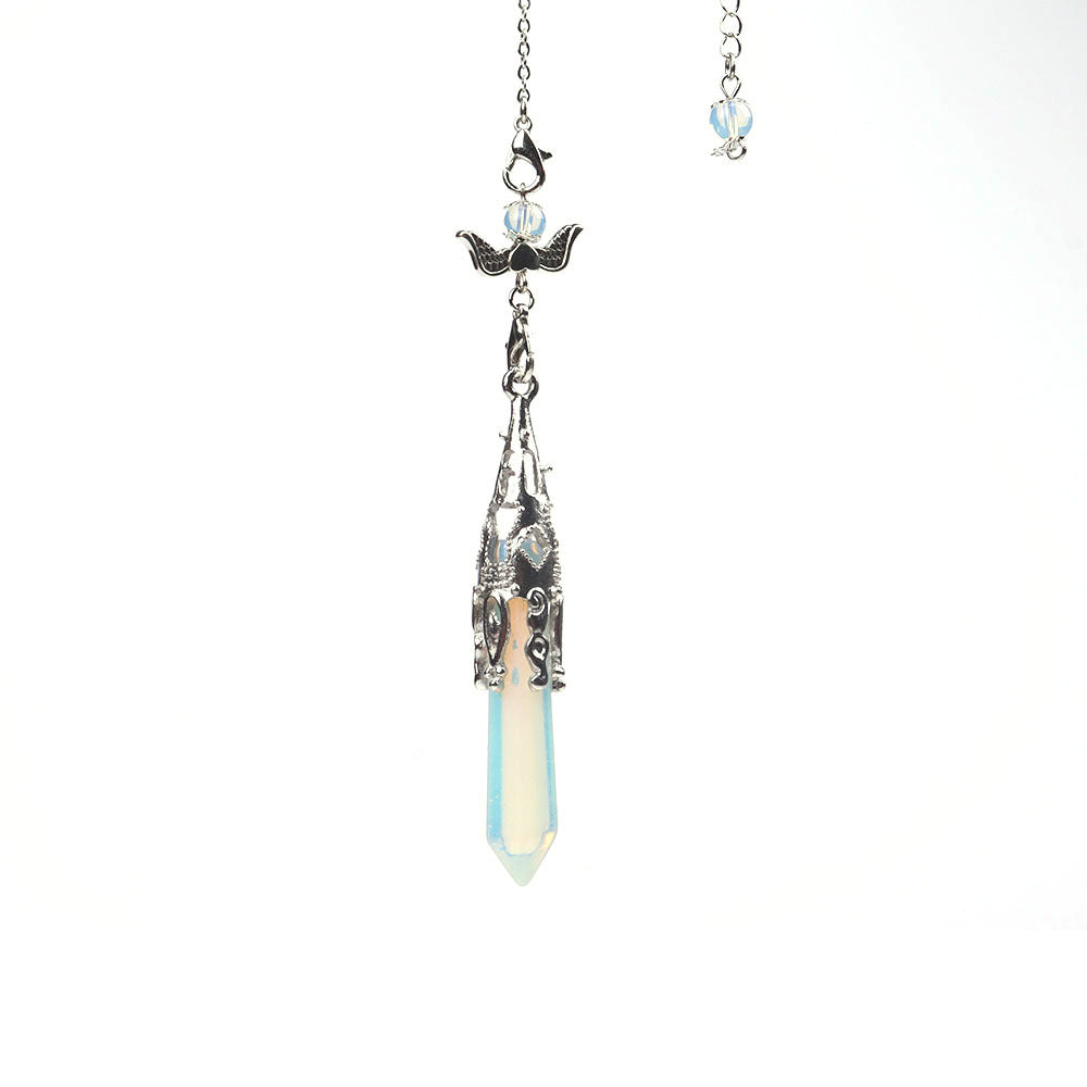 Chain Amethyst Hexagon Prism Natural Stone Crystal Pendants