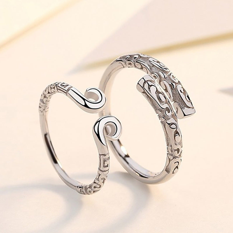 Women's & Men's Couple Fashionable Temperamental Style Inlaid Zircon Rings
