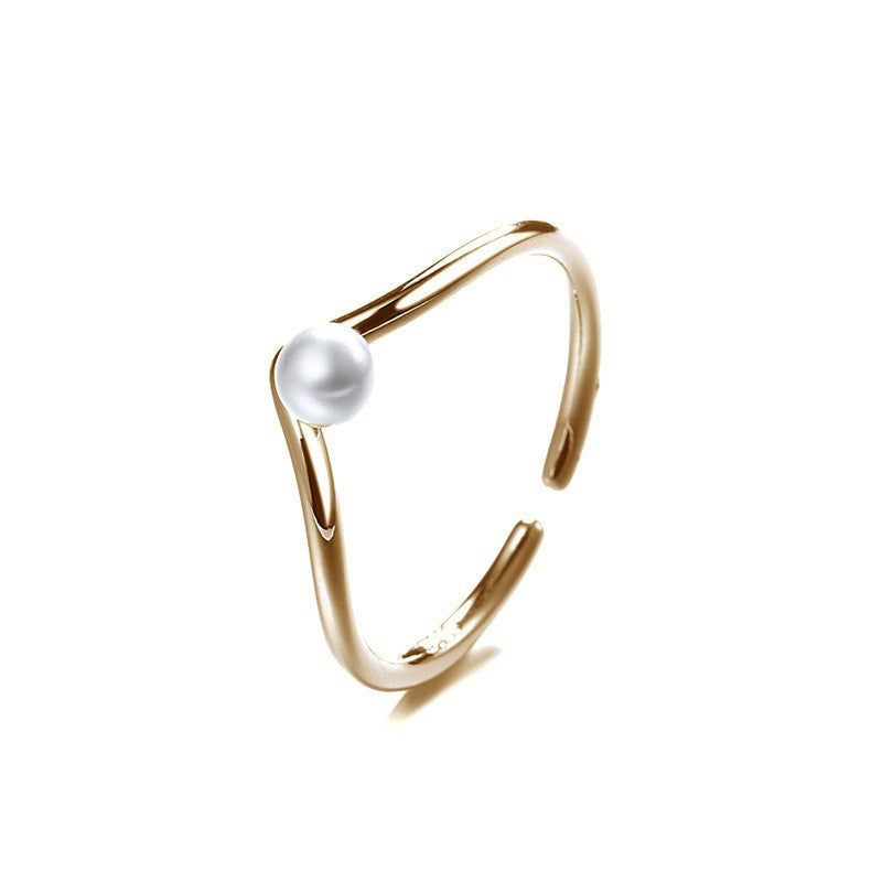Pearl Female Niche High-grade Simple Design Rings