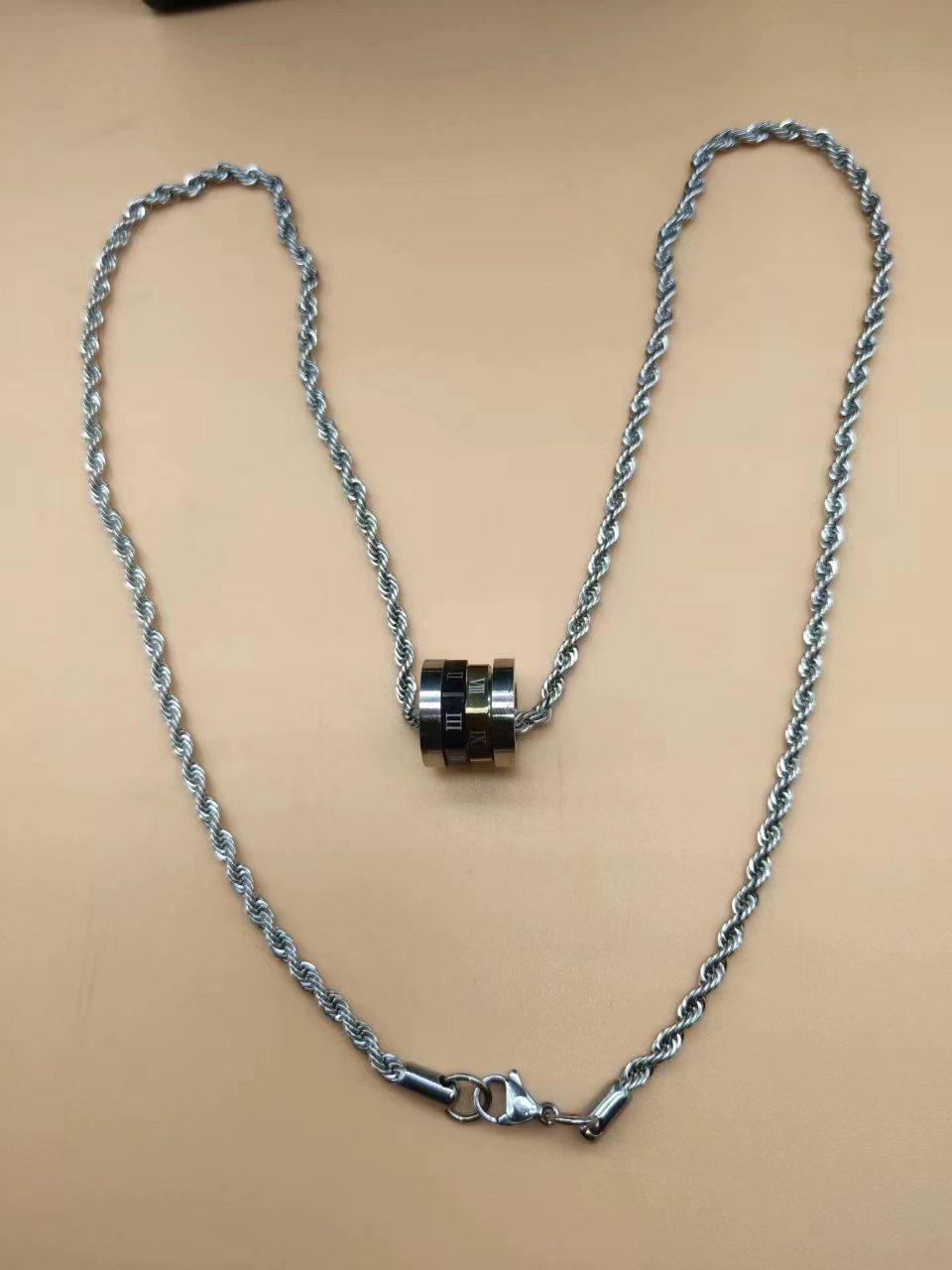 Digital Titanium Steel Small Waist Rotating Stainless Ornament Couple Necklaces