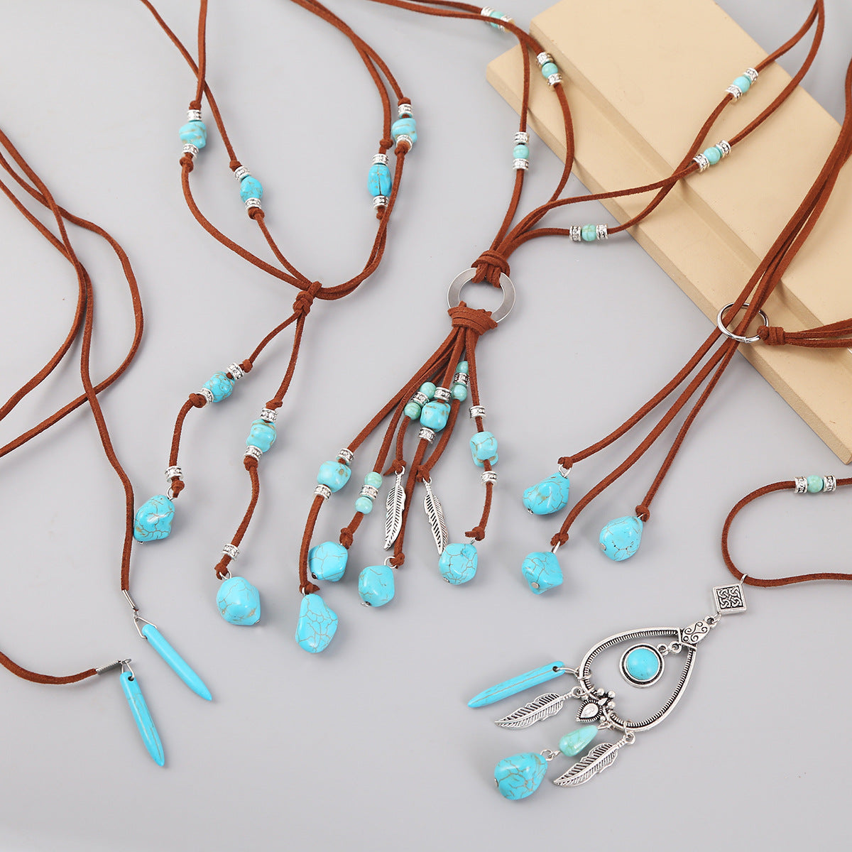 Ethnic Style Jewelry Turquoise Vintage Sweater Necklaces