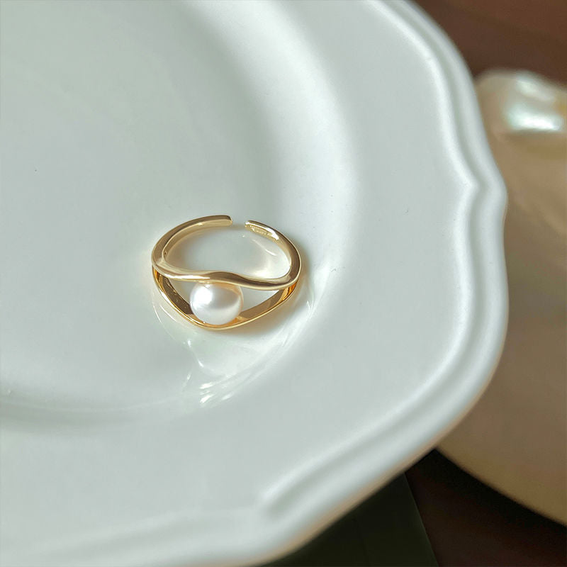 Bunny Pearl Trendy Hepburn Style Female Design Rings