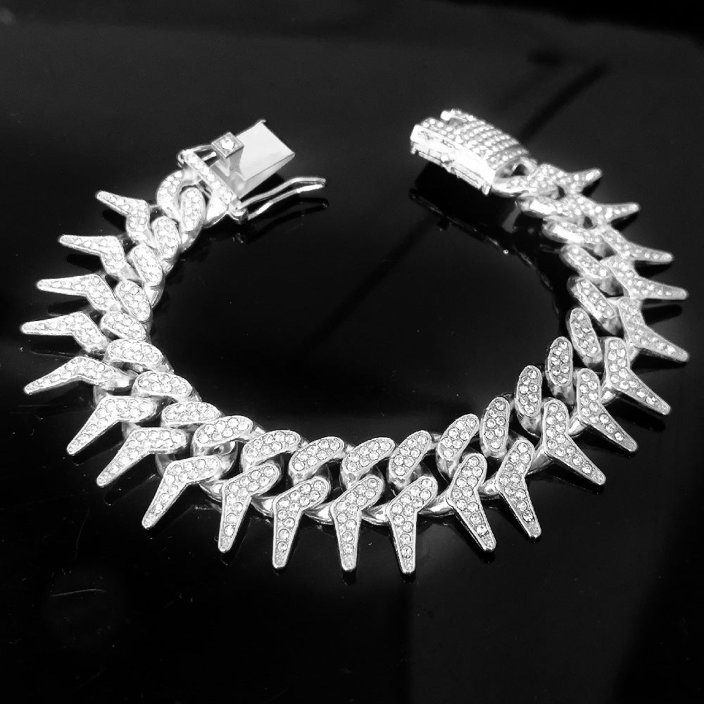 Grotesque Hip Hop Unilateral Jing Thorn Comb Shape Necklaces