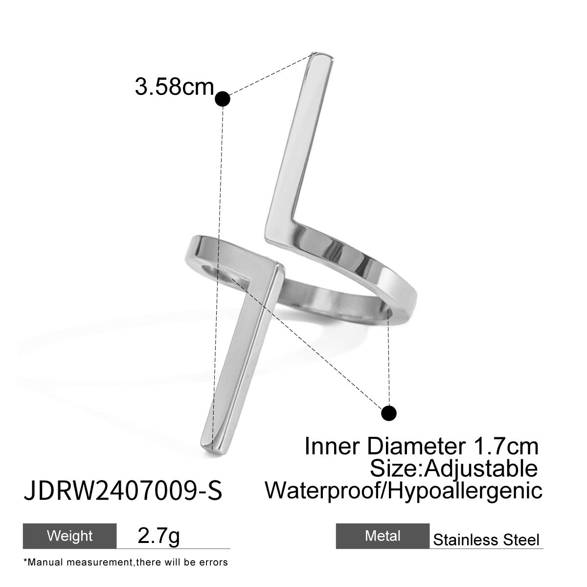 Stainless Steel Exaggerated Open Advanced Sense Rings