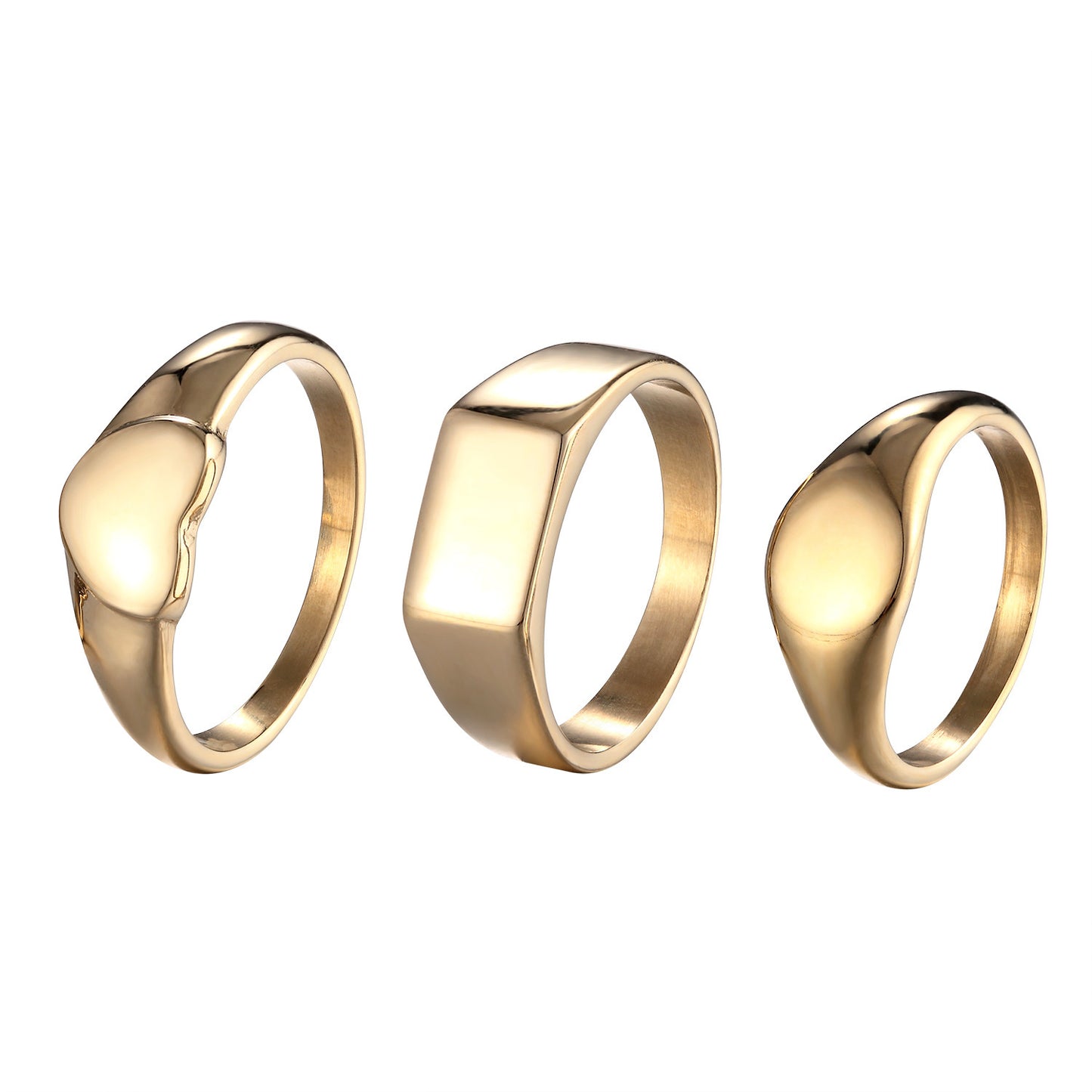 Geometric Titanium Steel Simple Female Gold Rings