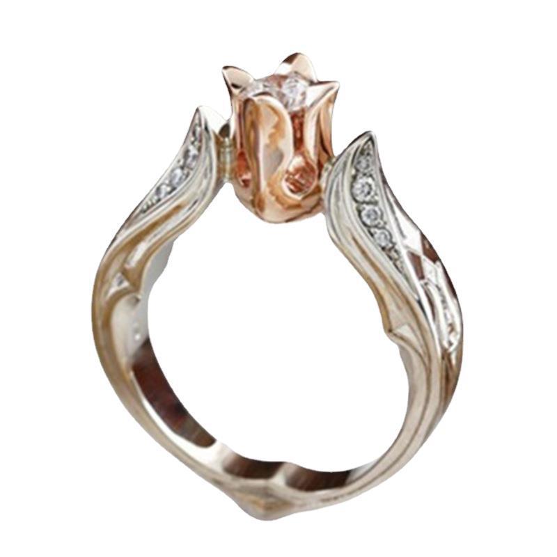 Women's Color Separation Artificial Diamond Party Wedding Rings