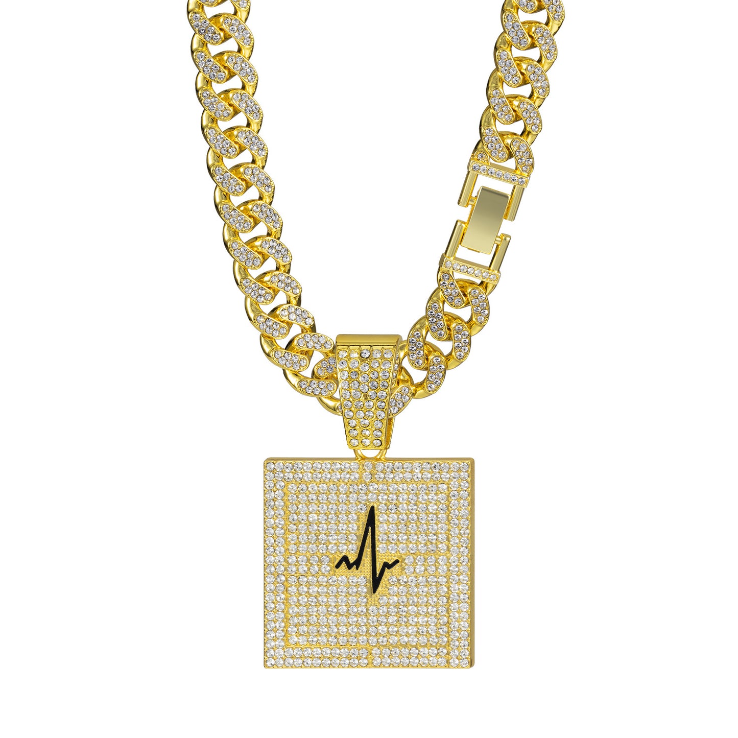 Men's Full Diamond Cuban Link Chain Hip Necklaces