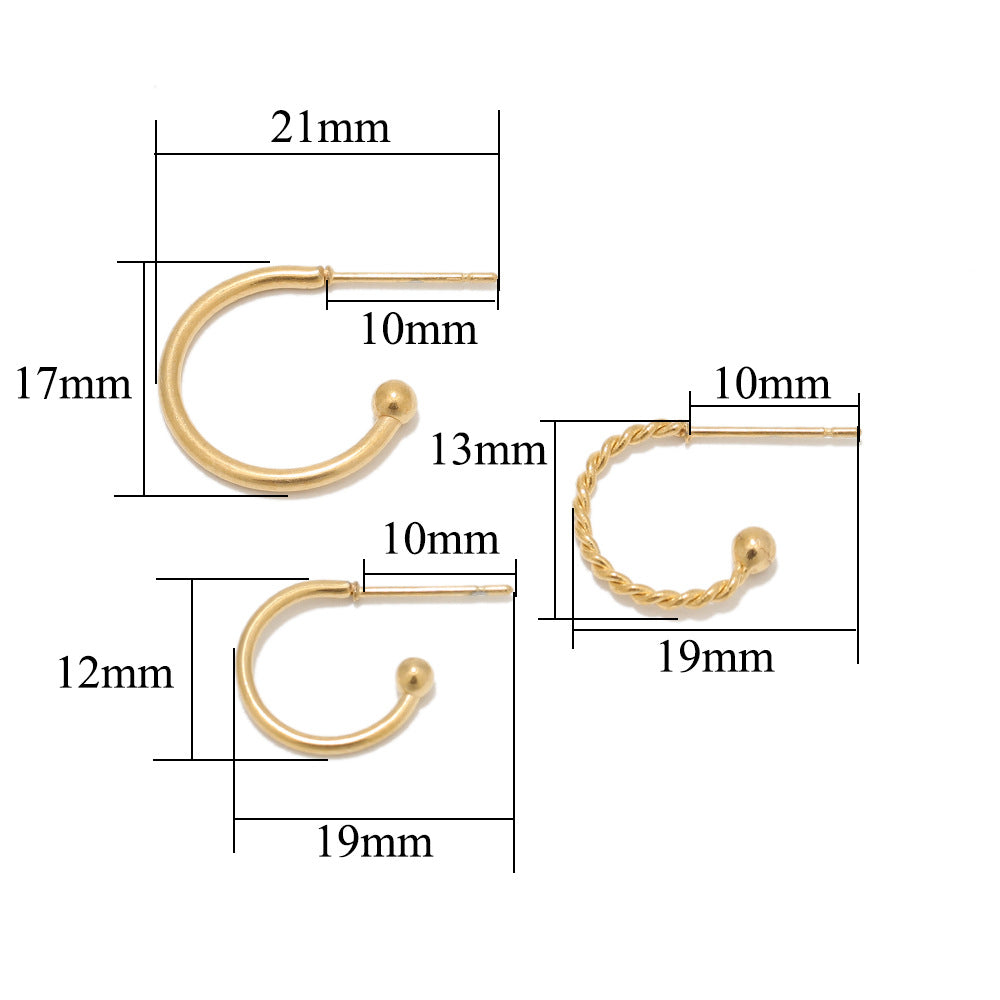 Shaped Titanium Steel Ear Personalized Twist Earrings