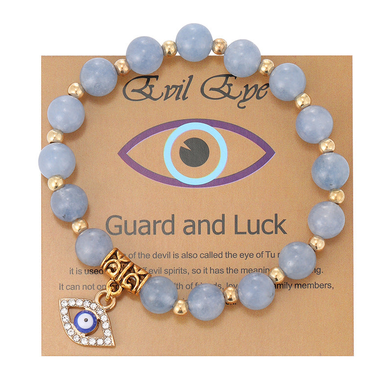 Women's Pink Zebra Stone Devil's Eye Basketball Bracelets