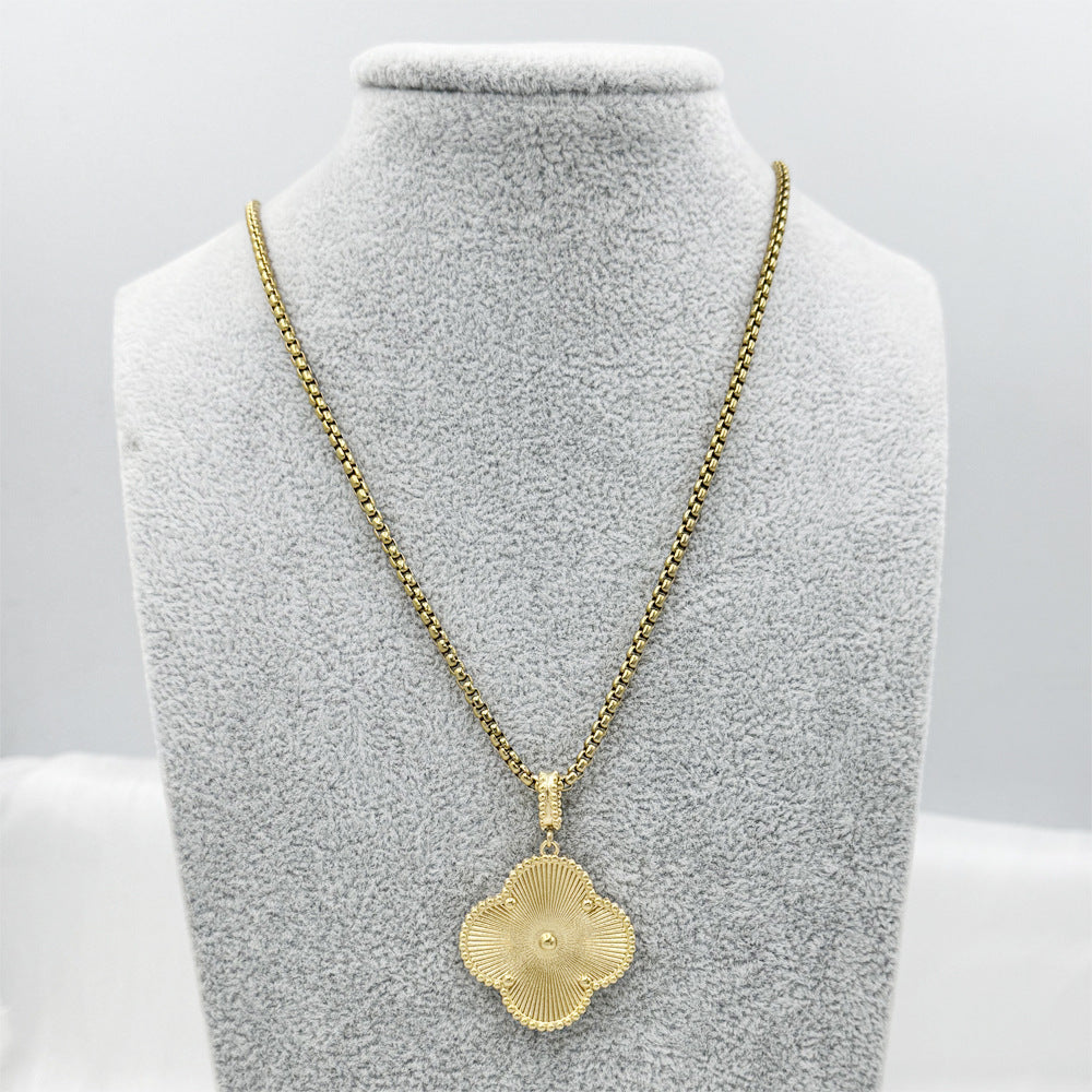 Big Flower Light Luxury Stainless Steel Pendants