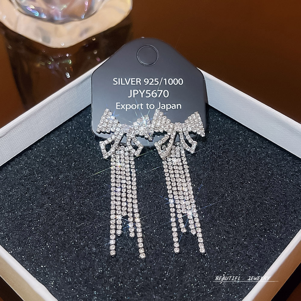 Women's Zircon Tassel High-grade Light Luxury Delicate Earrings